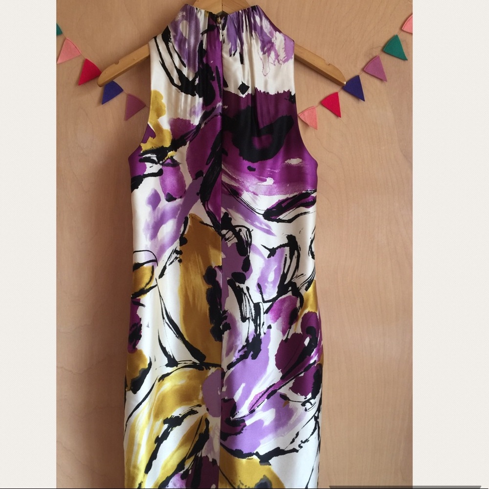 Taylor Floral Watercolor Sleeveless Silk Dress